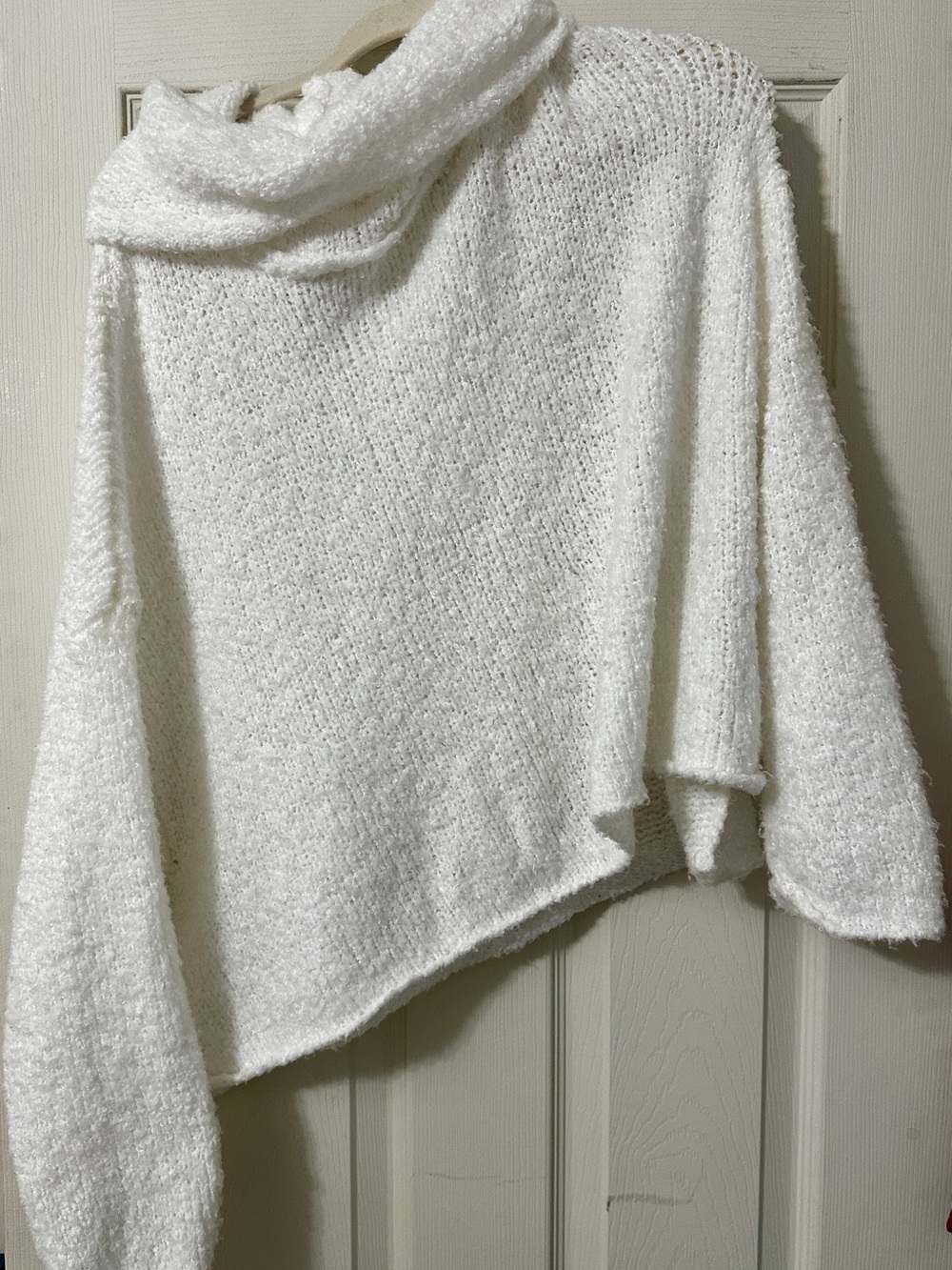 #169 Free People white Cowl Turtleneck Sweater - Picture 4 of 16